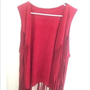 Red fringe vest
