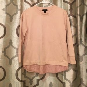 JCrew light pink 3/4 sleeve sweatshirt w/ sequins