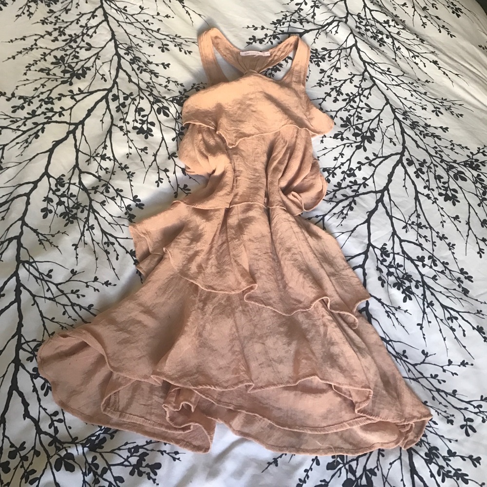 Flowing Nude Boho Racerback Dress