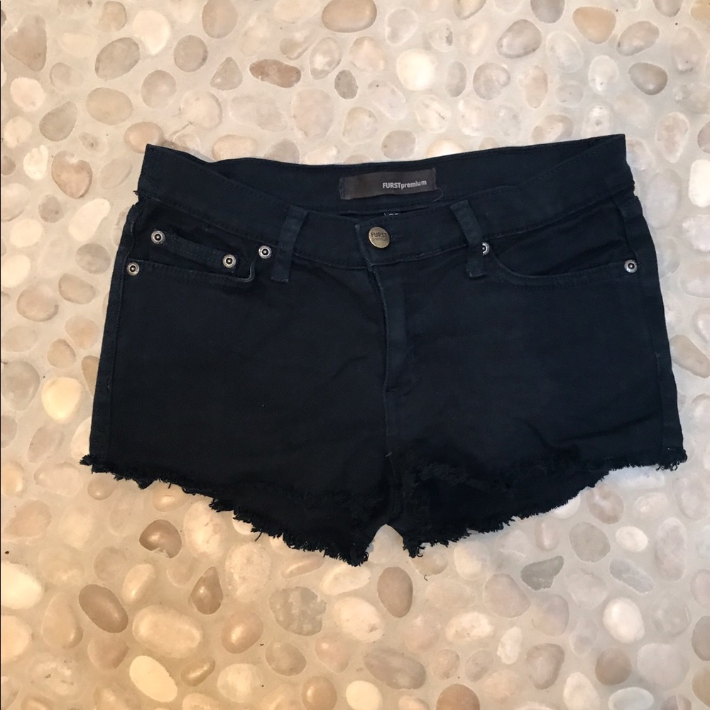 LF furst premium dark green denim shorts