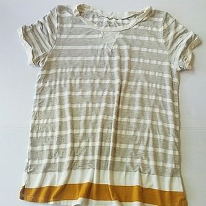 Le Lis cuffed short sleeve striped t-shirt