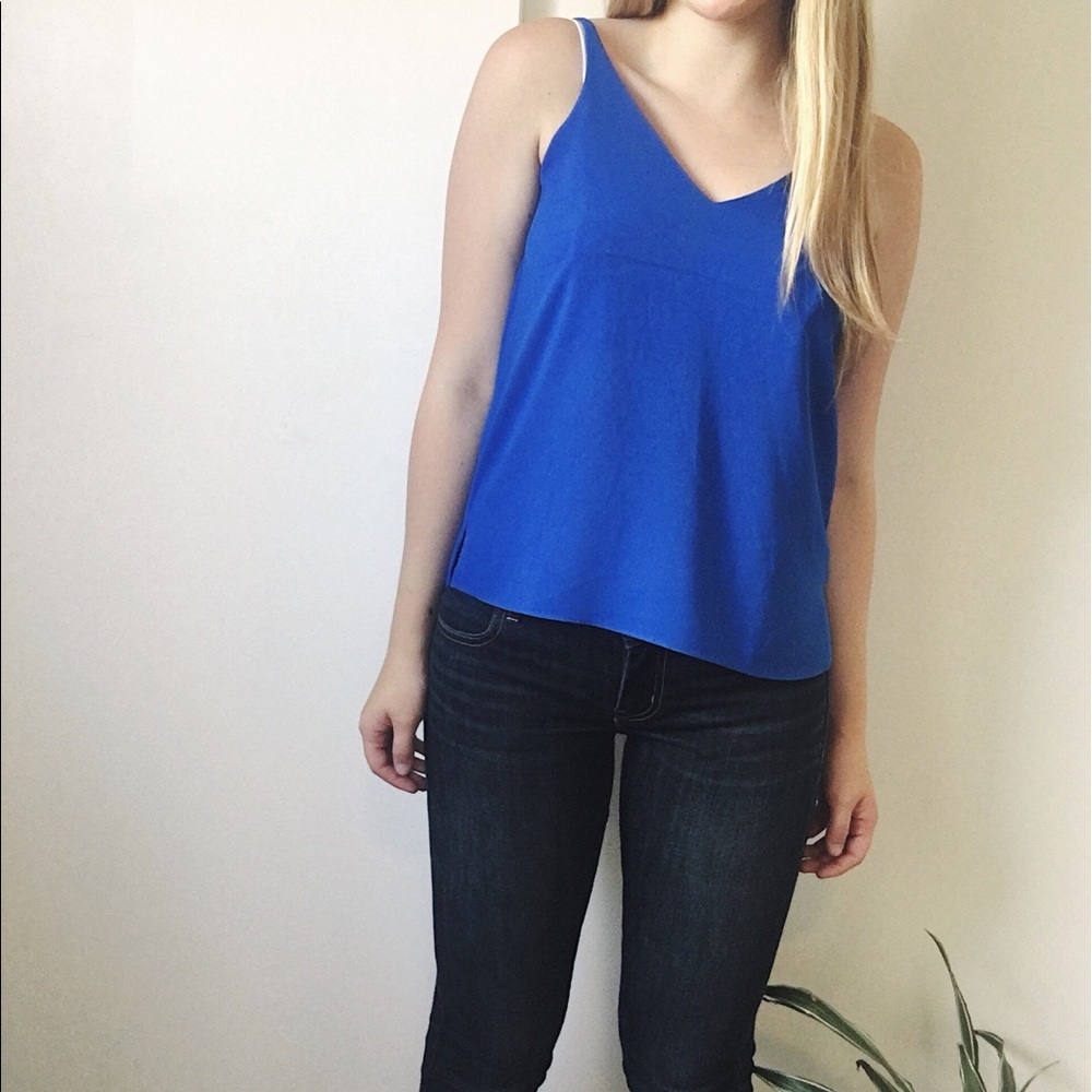 Topshop blue silky tank