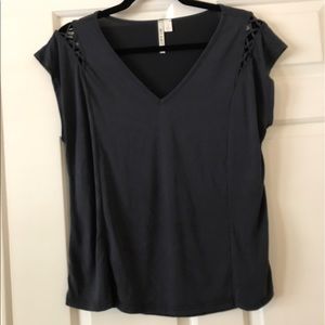 Francesca's Dark Gray Cupro Top