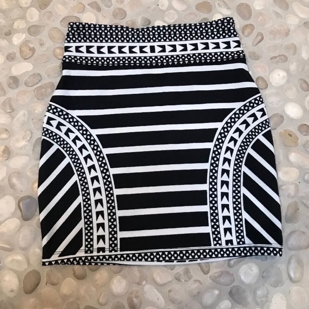 Urban Outfitters black and white Aztec skirt