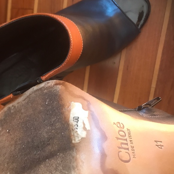 Chloe colorblock peep toe booties 41 - Picture 7 of 8