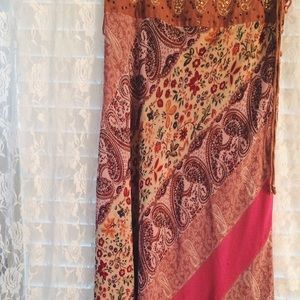 Vintage quilted maxi skirt