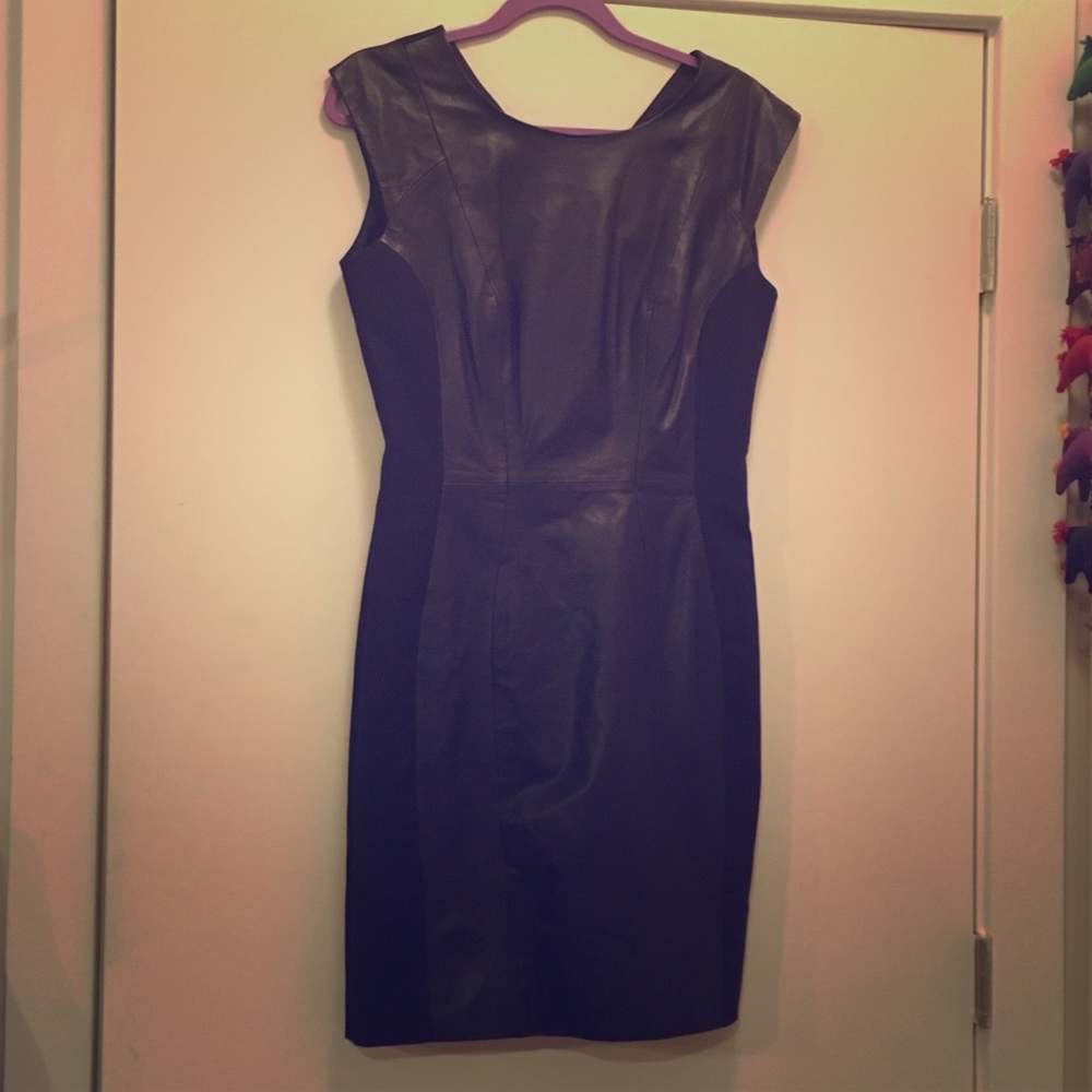 Black Faux Leather Dress