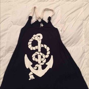 Anchor rope dress navy blue