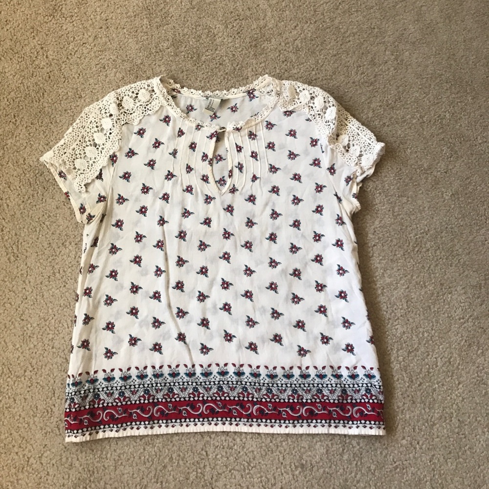 Floral cream top