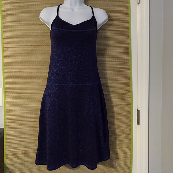 Antoine & lili bodycon purple blue shimmer slip dress size small party - Picture 2 of 5