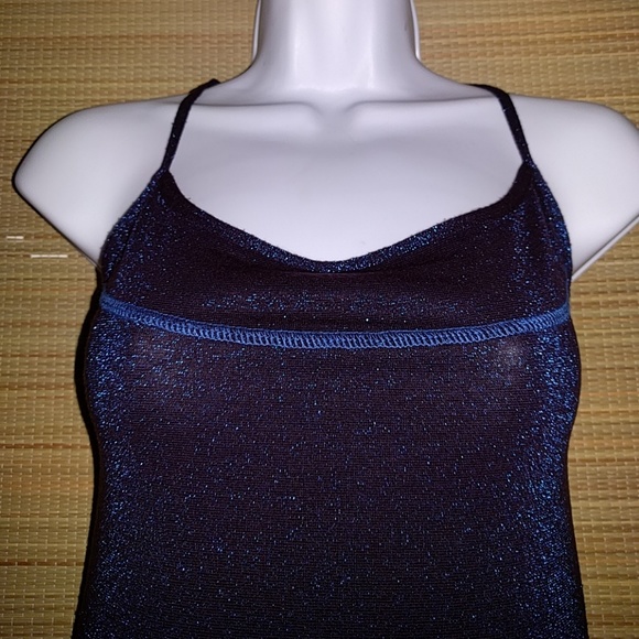 Antoine & lili bodycon purple blue shimmer slip dress size small party - Picture 3 of 5