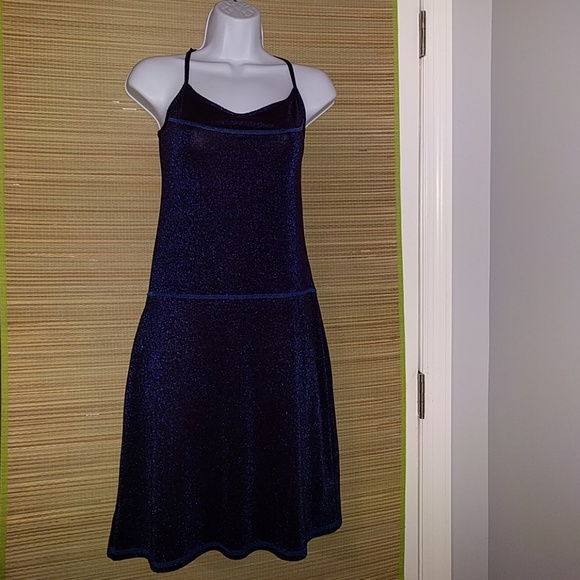 Antoine & lili bodycon purple blue shimmer slip dress size small party - Picture 4 of 5