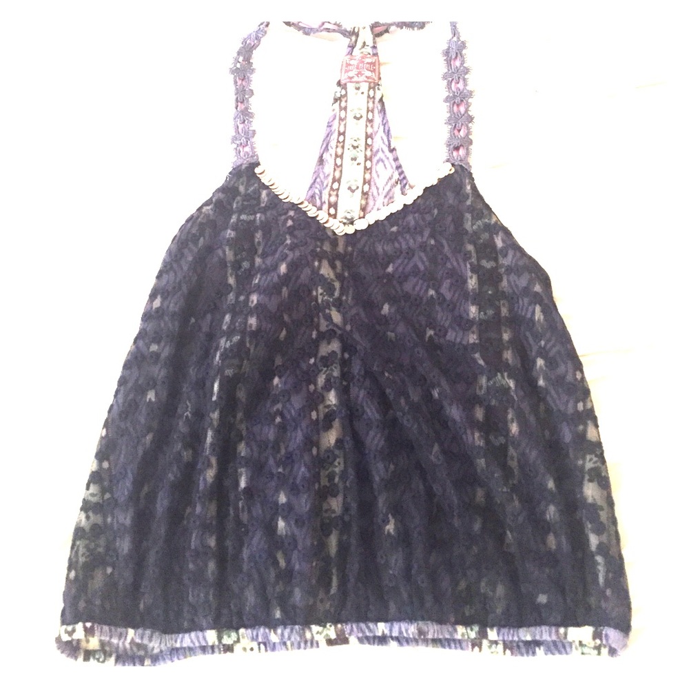 Free People Blue Top