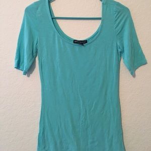Seafoam green scoop neck tee