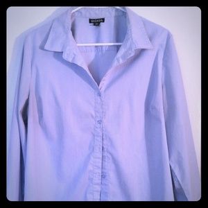 Blue and white button down