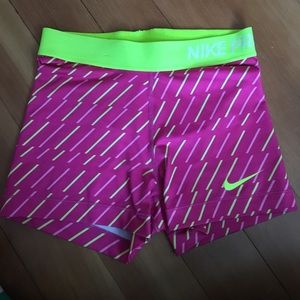 Neon pink striped Nike spandex!