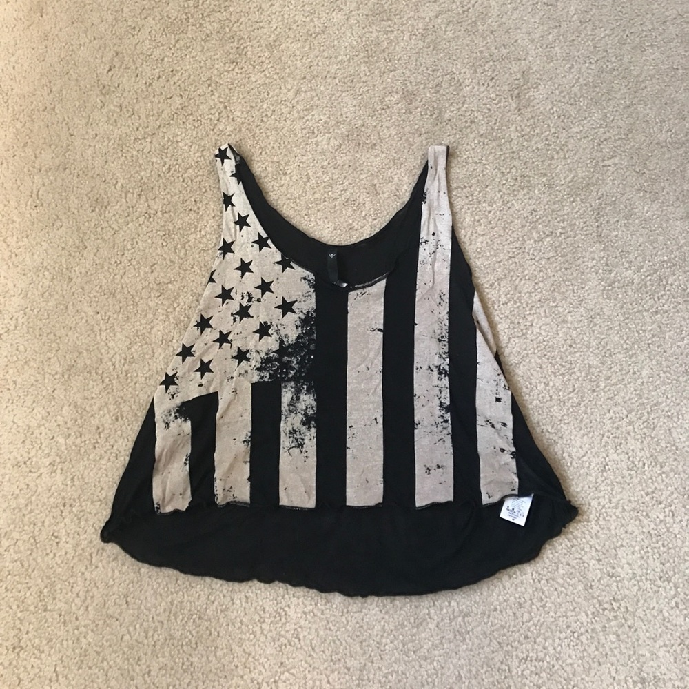 Rustic American flag tank