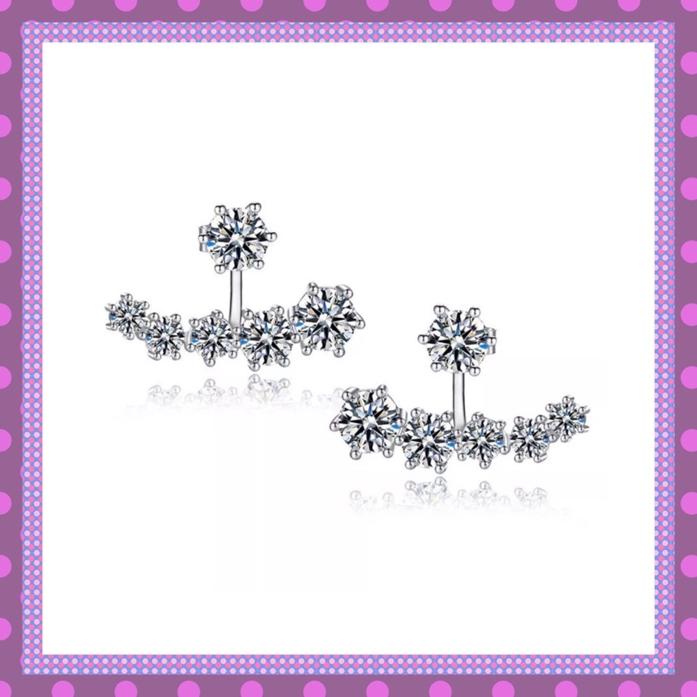 🌞SS Cubic Zirconia Studs With Jackets🌞