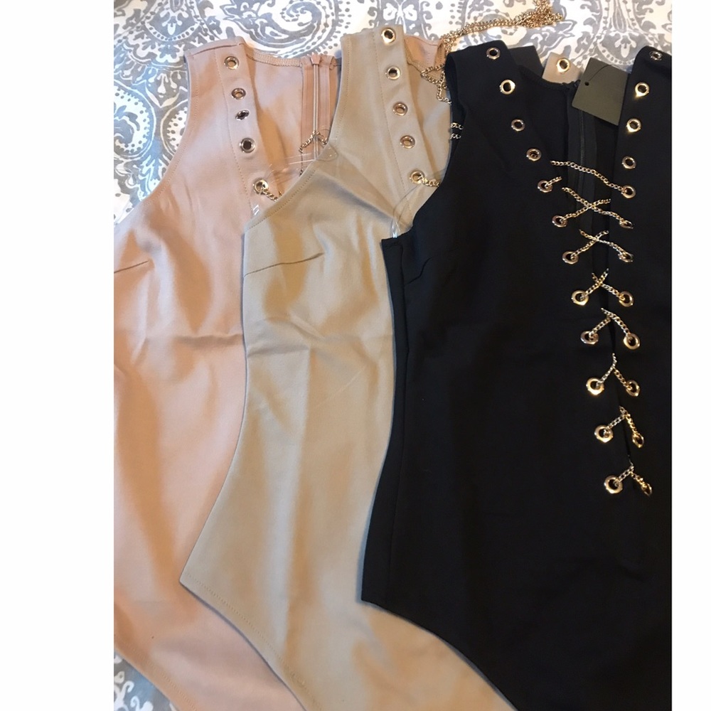 1 LEFT! ($39) Mocha Chain Me Up Bodysuit - Picture 5 of 5