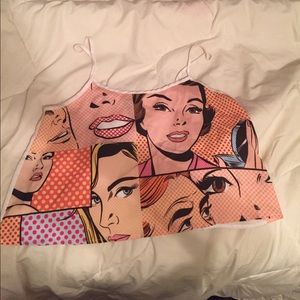 Comic Flowy Crop Top