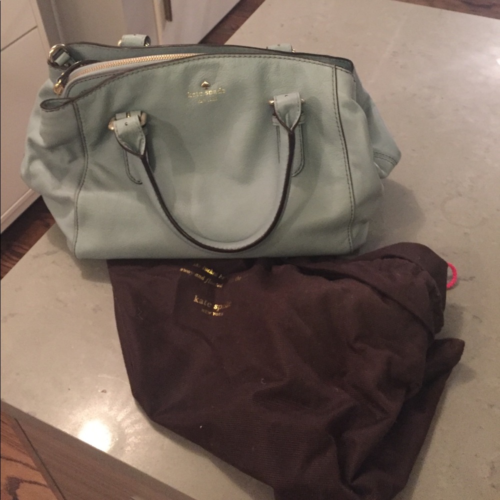 Kate spade light blue leather bag with dust bag