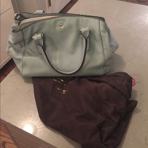 Kate spade light blue leather bag with dust bag