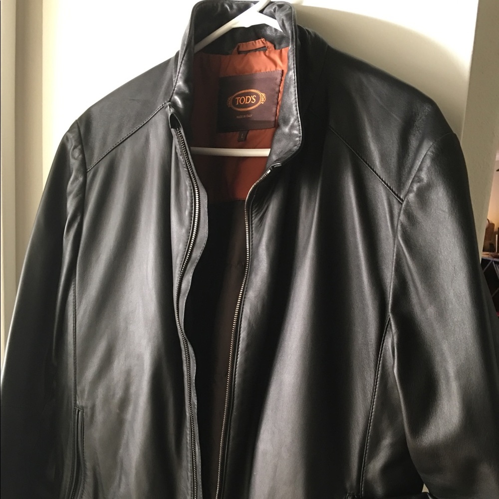 Tod's lambskin leather jacket, men's large