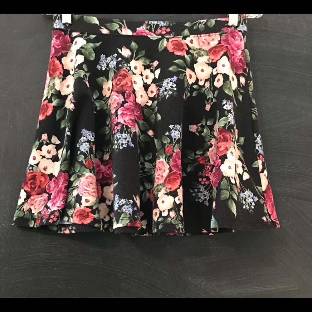 Flower print skater skirt
