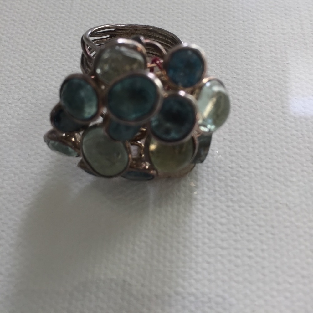 Aquamarine semiprecious ring handmade