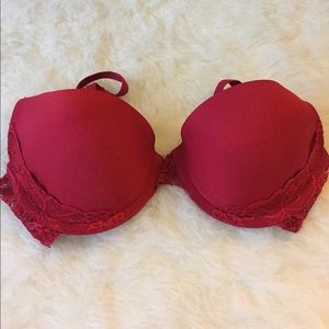 Lightly padded red bra