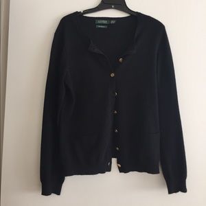 Ralph Lauren 100% Cashmere Black Cardigan