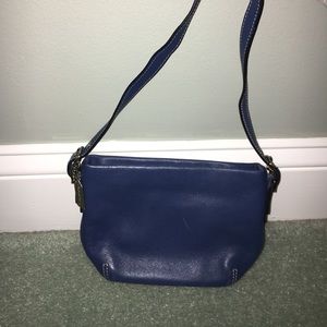 denim colored coach hand bag