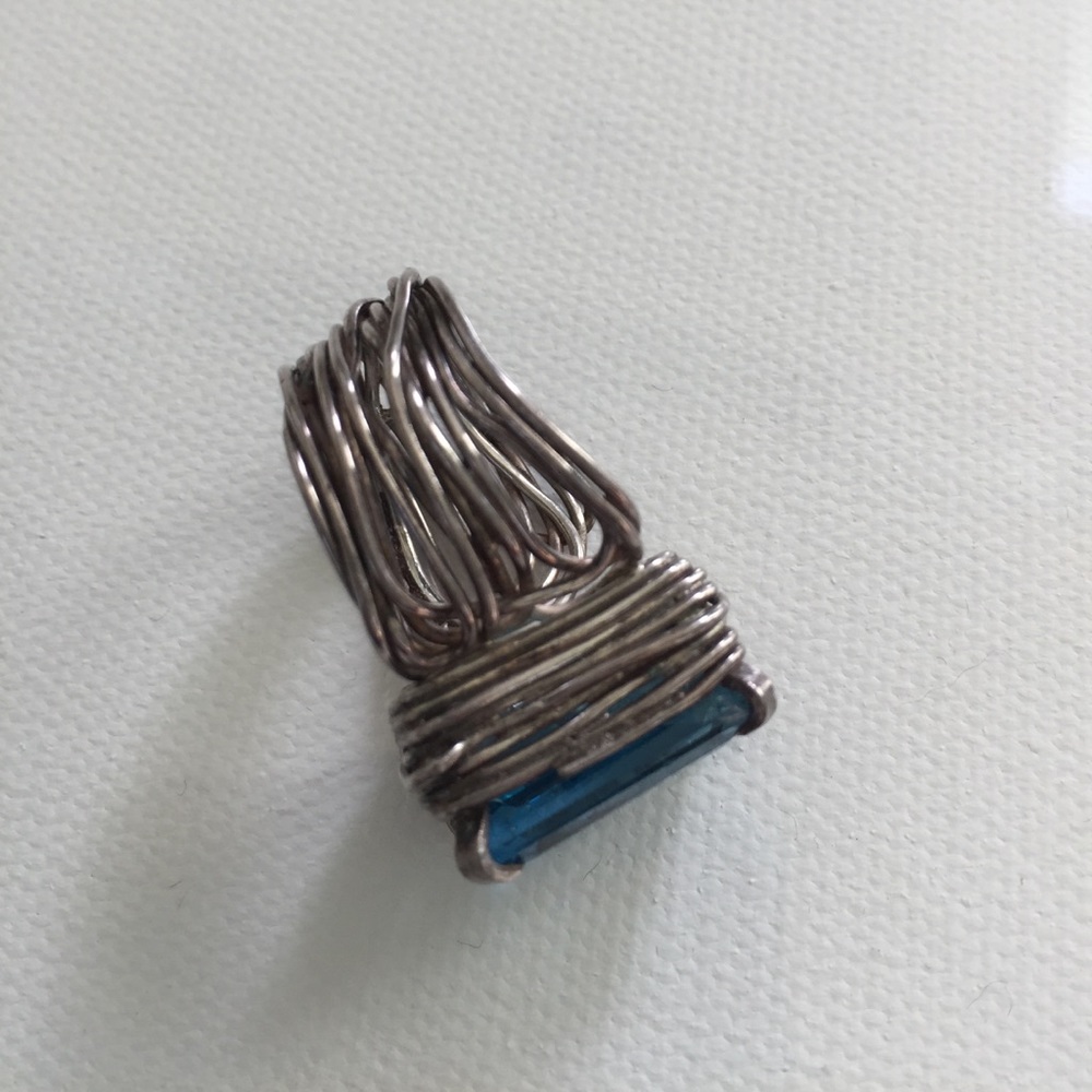 Aquamarine handmade silver ring