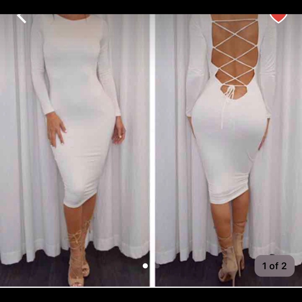 White backless dress