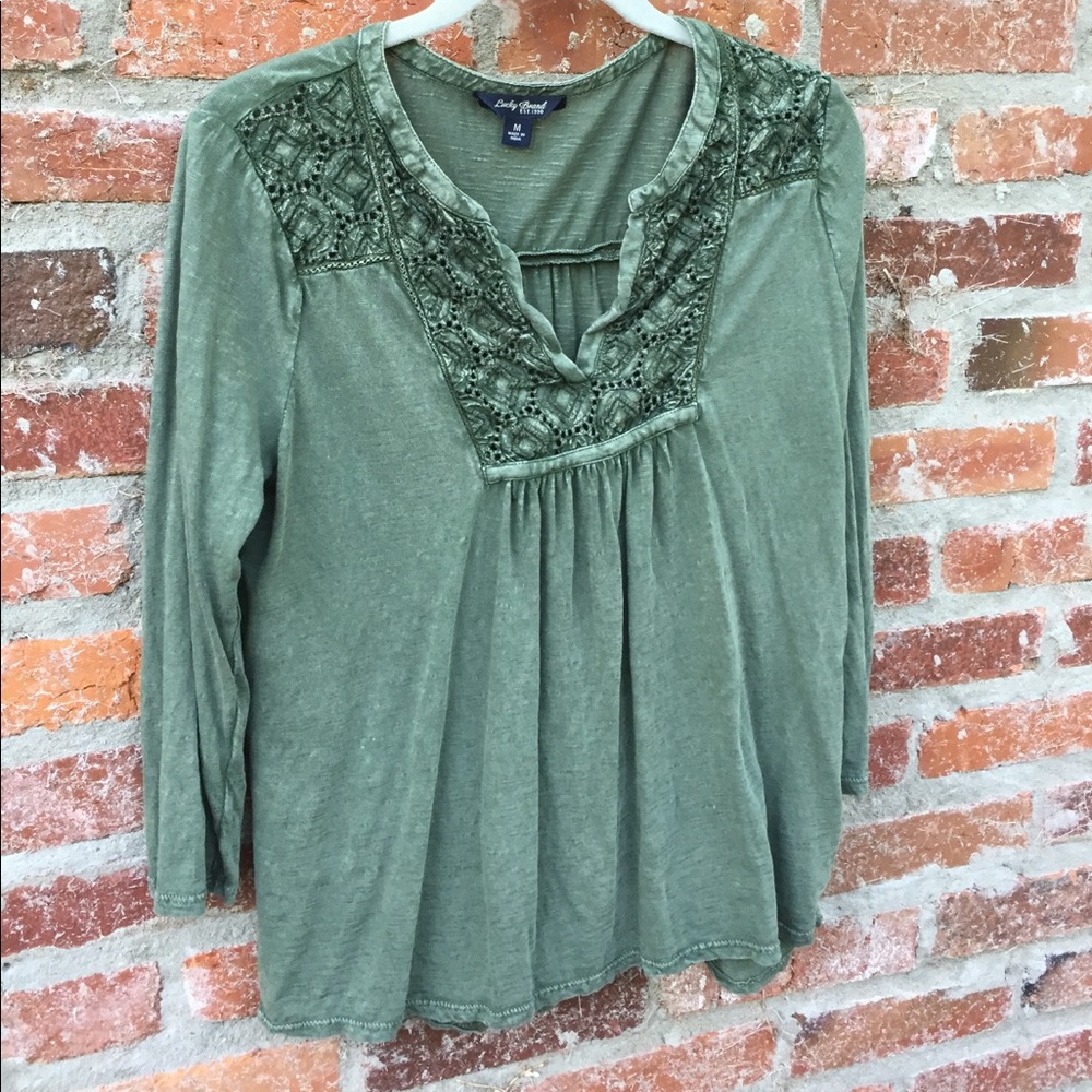 Lucky Brand Sleeved Green Shirt