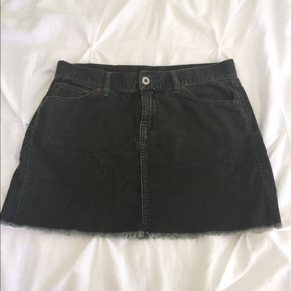 Lucky Brand Dungaree Corduroy Olive Green Skirt