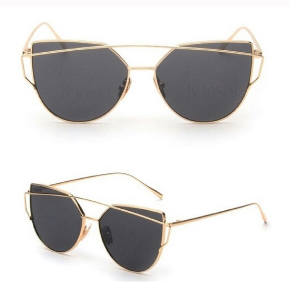 Accessories | Black & Gold cat eye sunnies - Picture 2 of 4