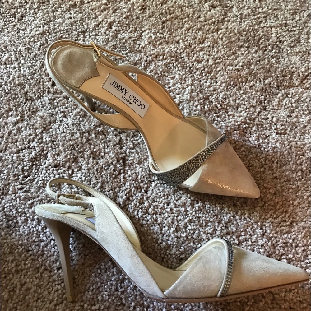 Brand new Jimmy choo nude crystal heels