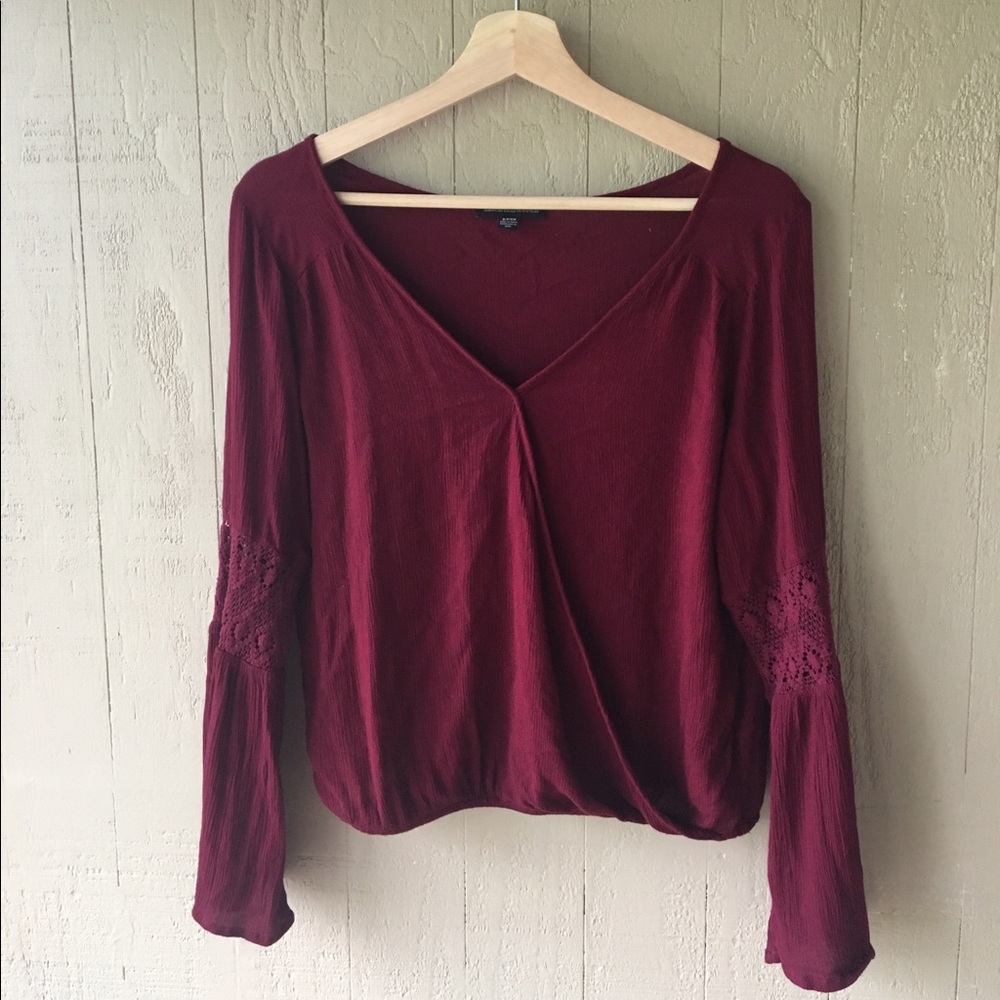 Bell Sleeve Wrap Blouse