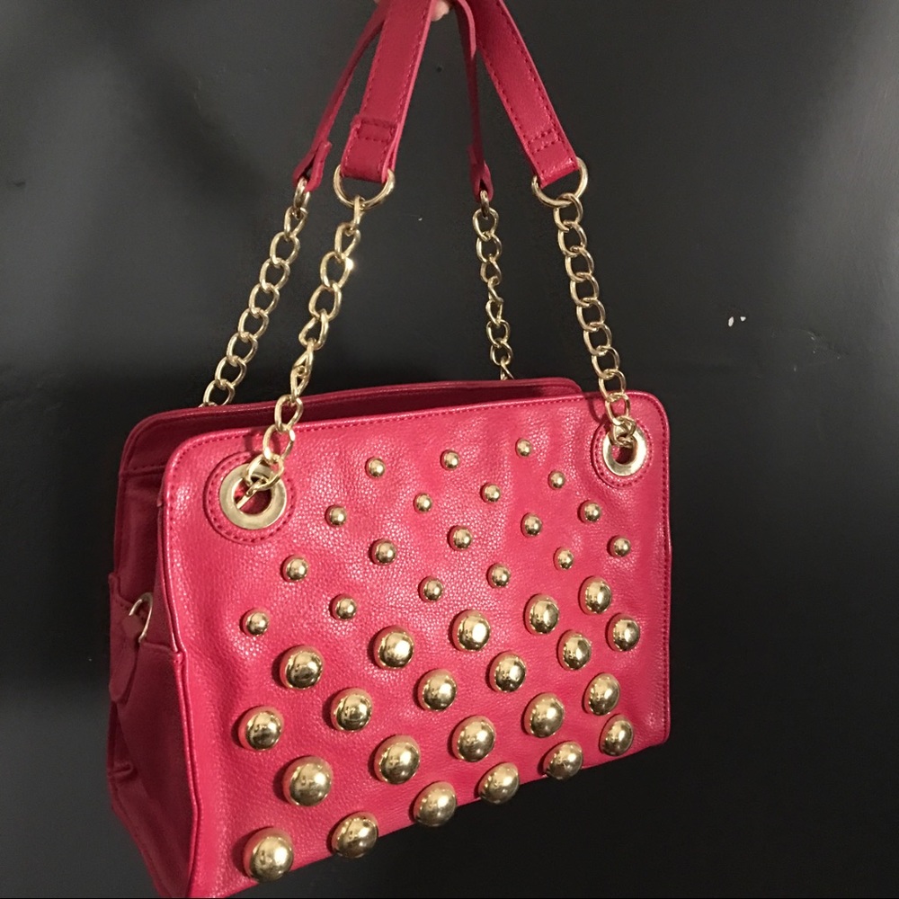Betsey Johnson hot pink grommet handbag