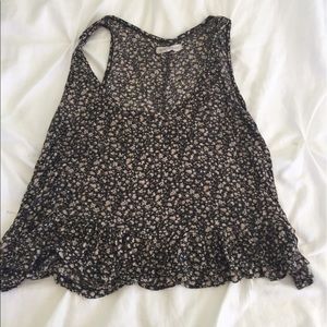OG Label Brandy Melville Floral Ruffle Tank