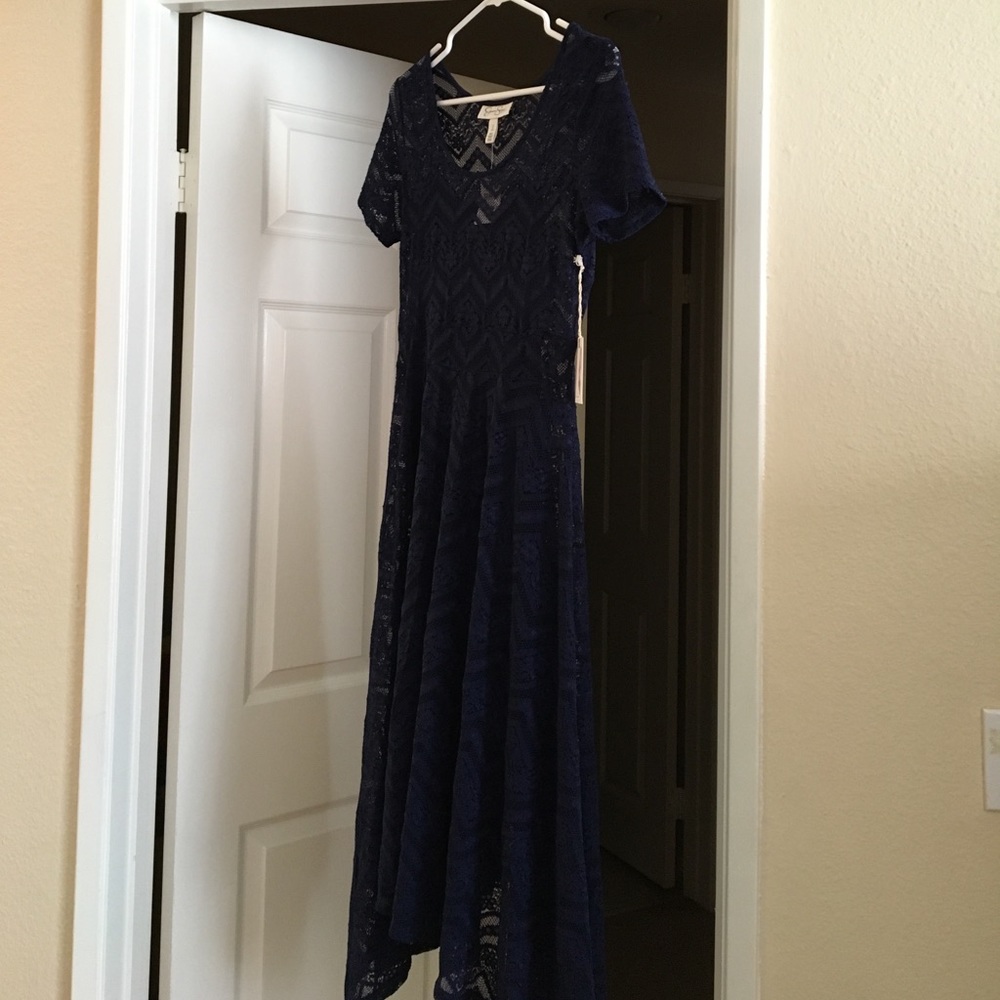 Beautiful navy blue lace maternity dress