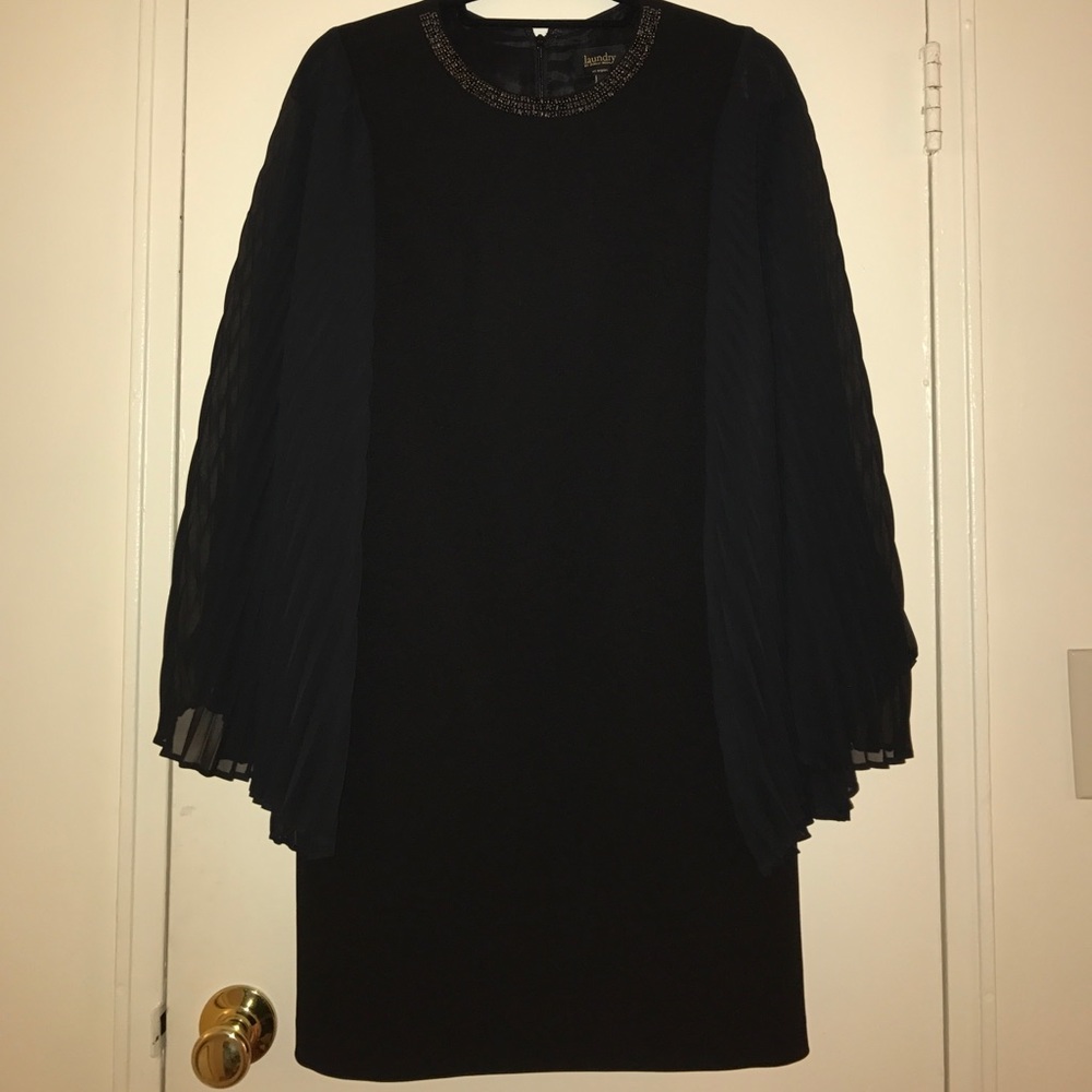 Laundry Black Shift Dress with Chiffon Sleeves