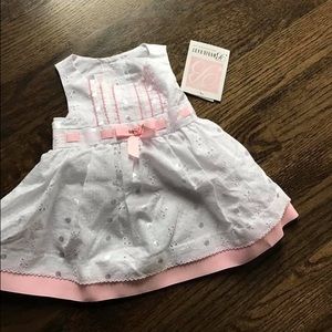 Pink and white dress