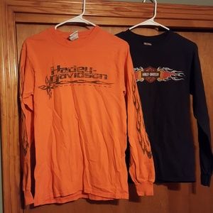 2 Harley Davidson long sleeve tees