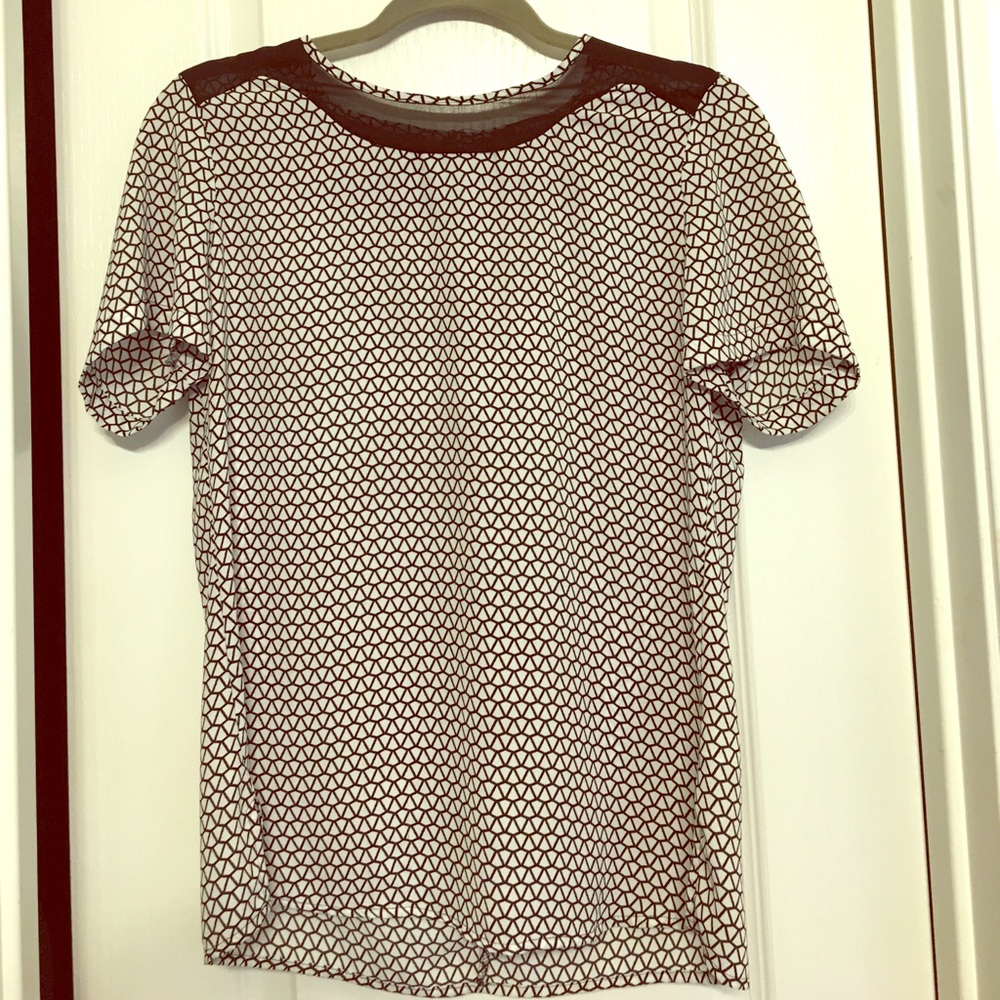 Black and white print chiffon top