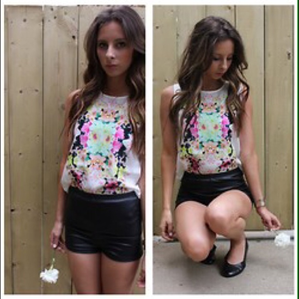 H&M floral mirror tank top Size 2 XXS