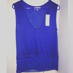 NWT Sandro Blue Linen Tank