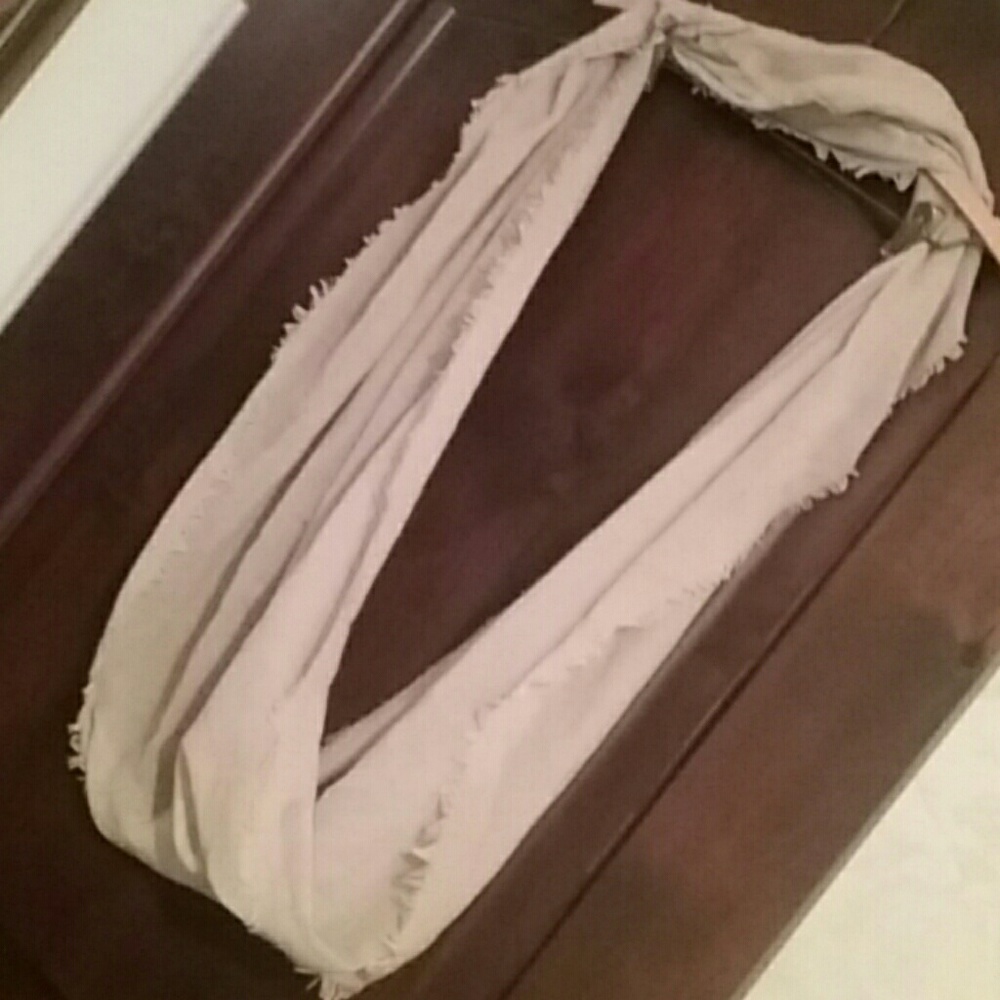 Lightweight linen infinity circle scarf, taupe