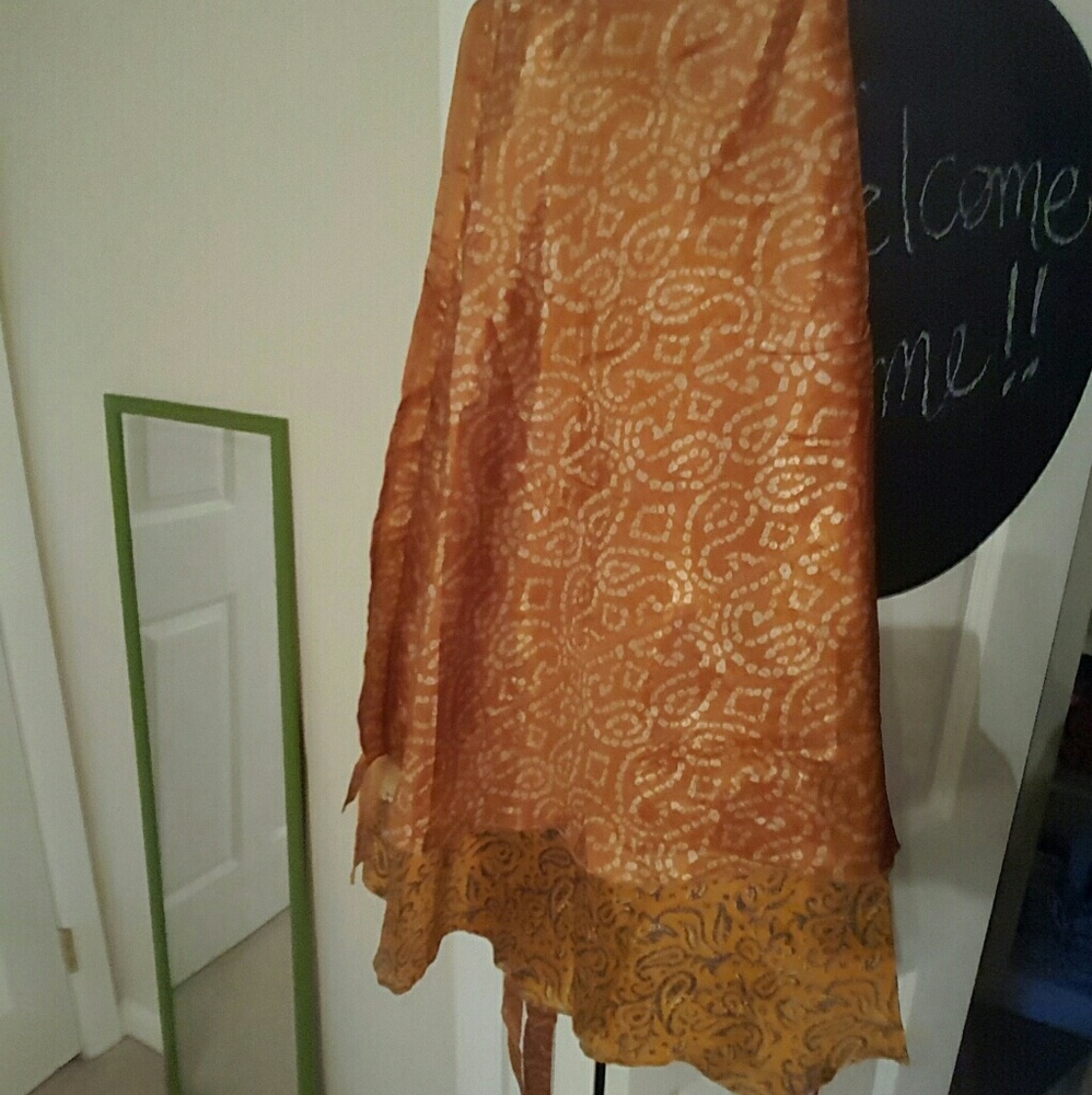 Multi layer silk wrap skirt/dress